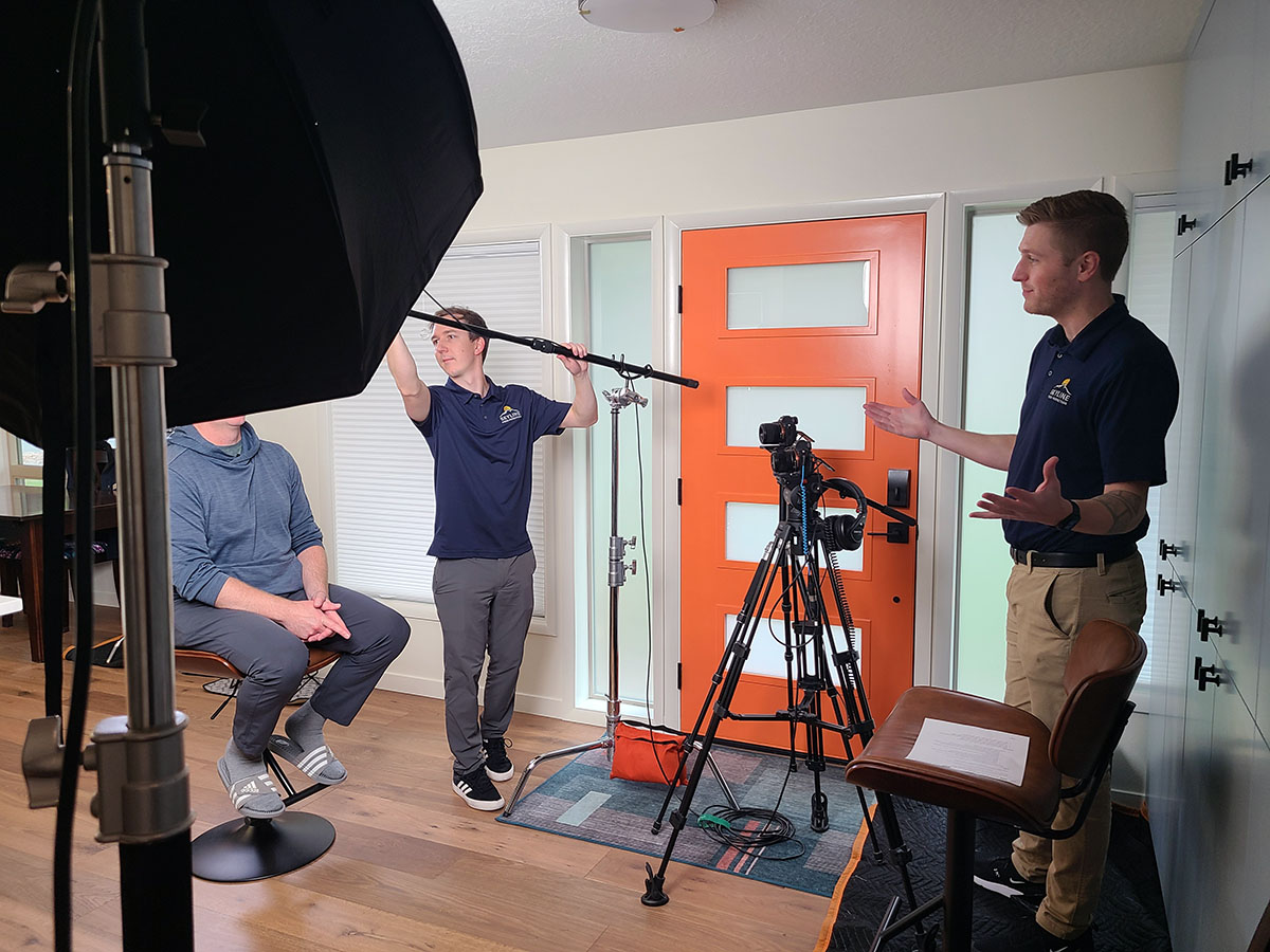 skyline video production interview set up