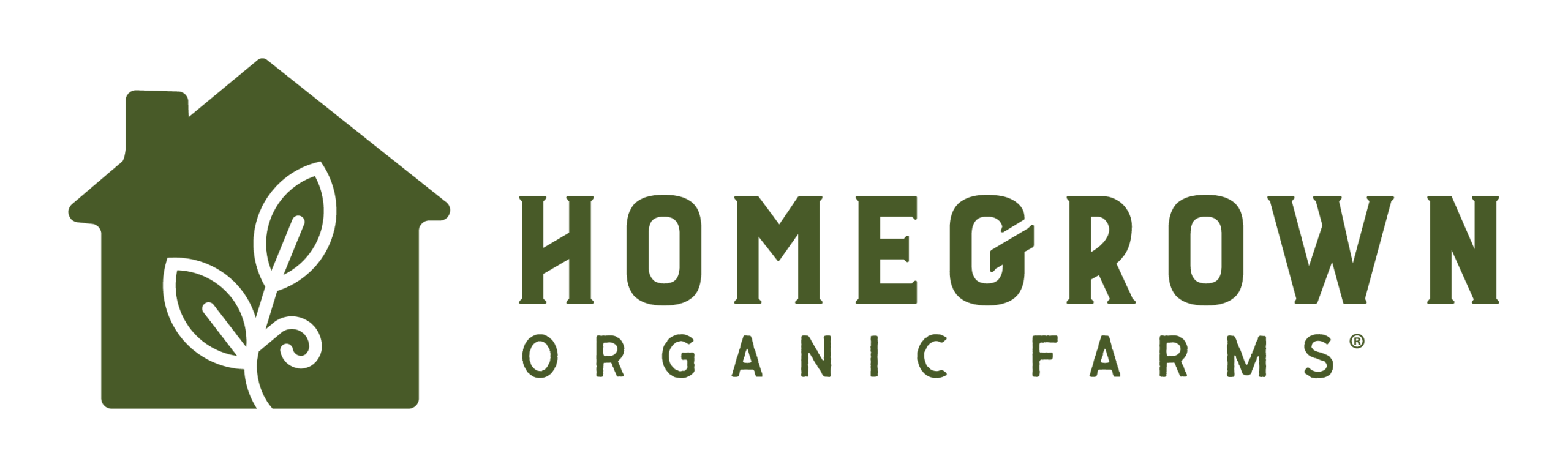 homegrown organic farms logo - green